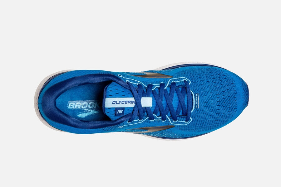 Brooks Glycerin 18 Road Running Shoes Mens - Blue/Gold - YHMDZ-5418